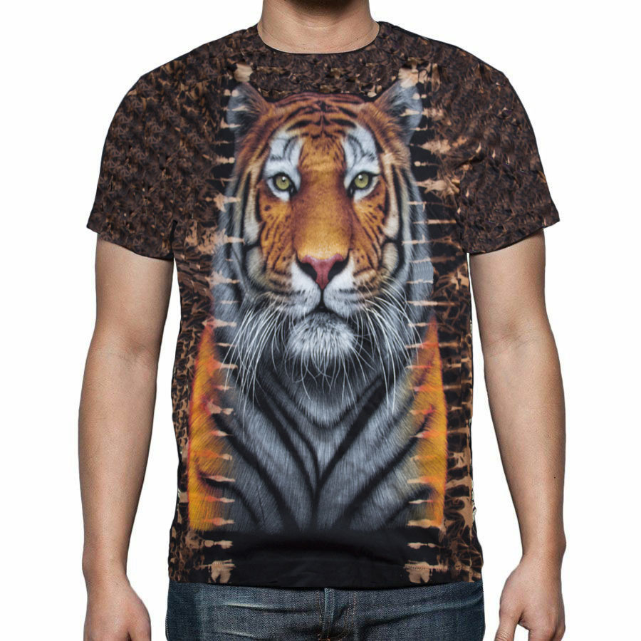 tiger print t shirt mens